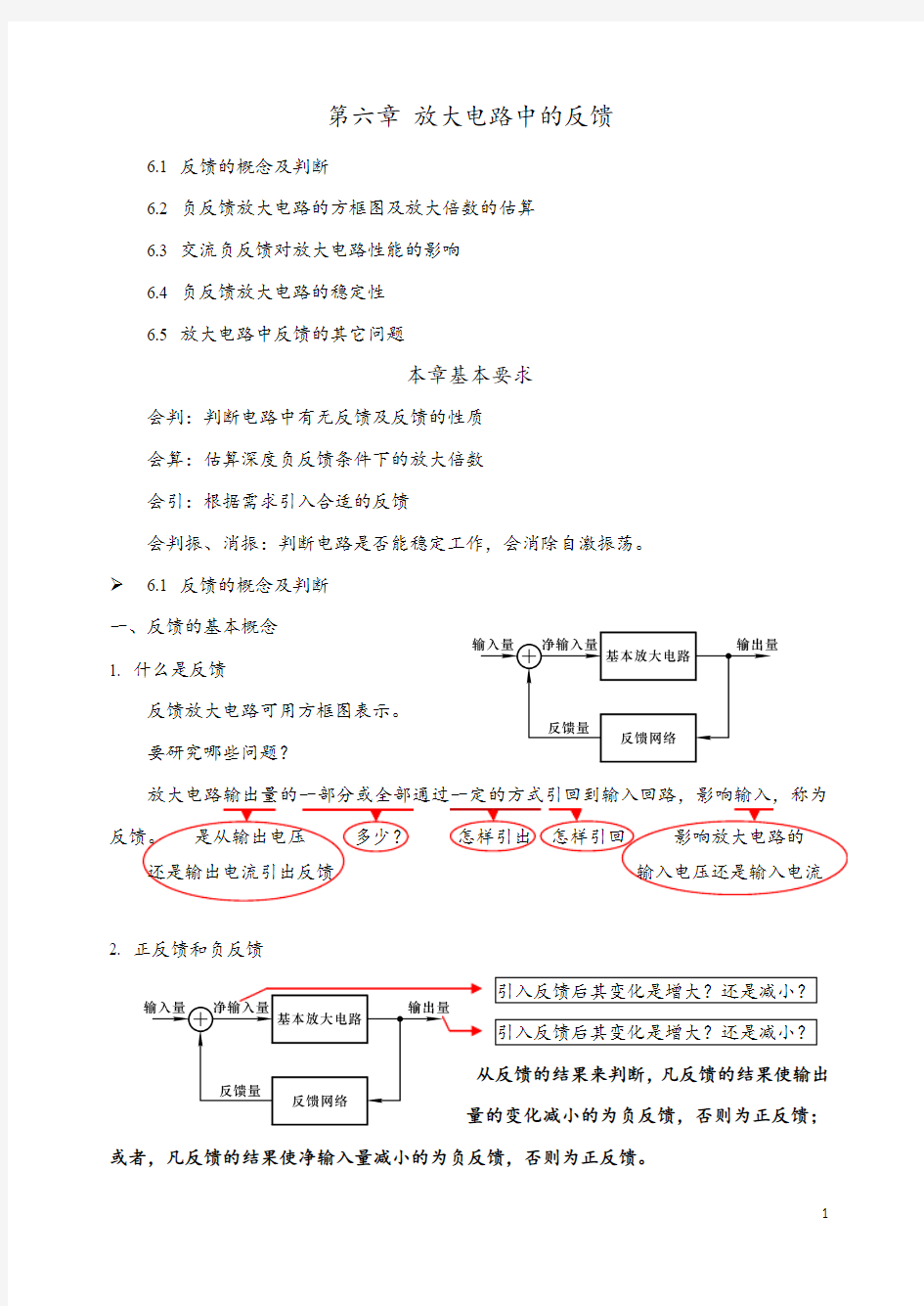 华成英第四版_第6章_放大电路中的反馈