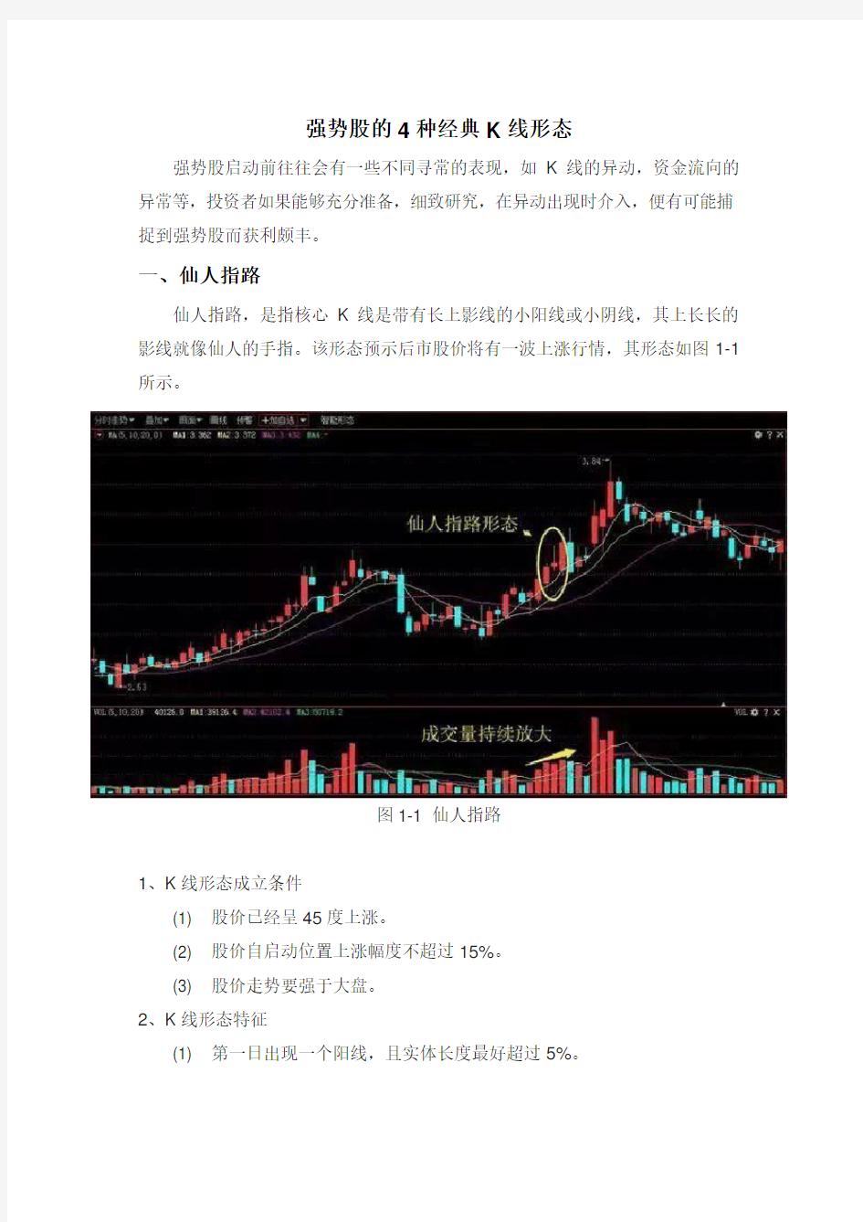 强势股的4种经典K线形态