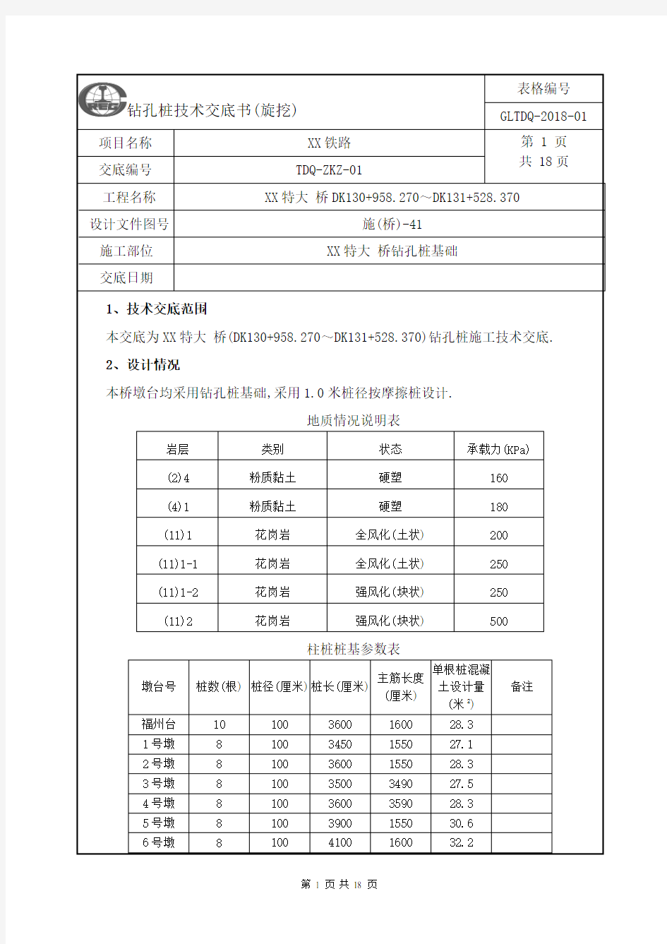 钻孔桩施工技术交底[全面]