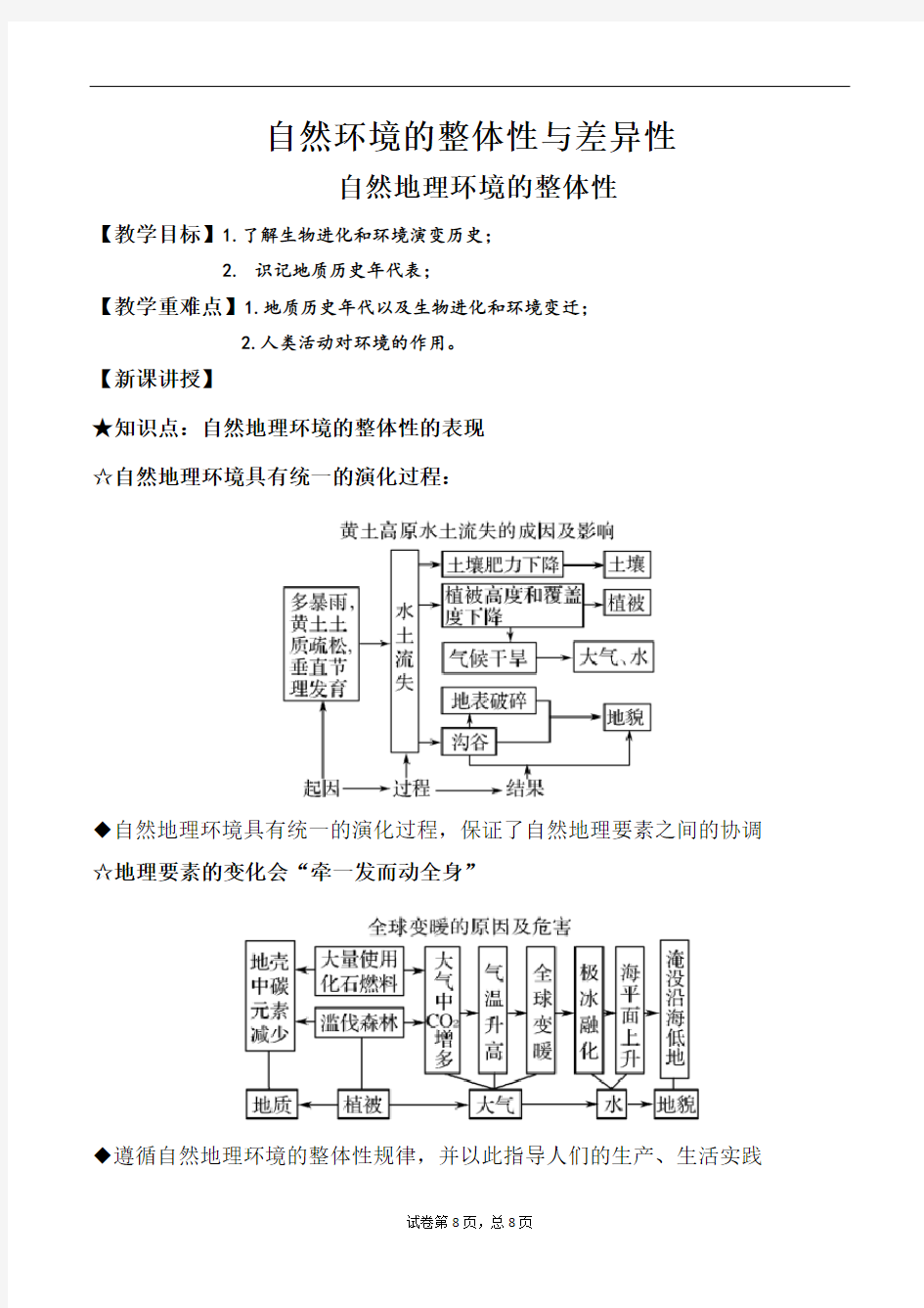 自然地理环境的整体性教案