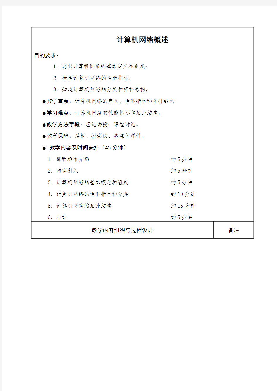 计算机网络概述(教案课程)