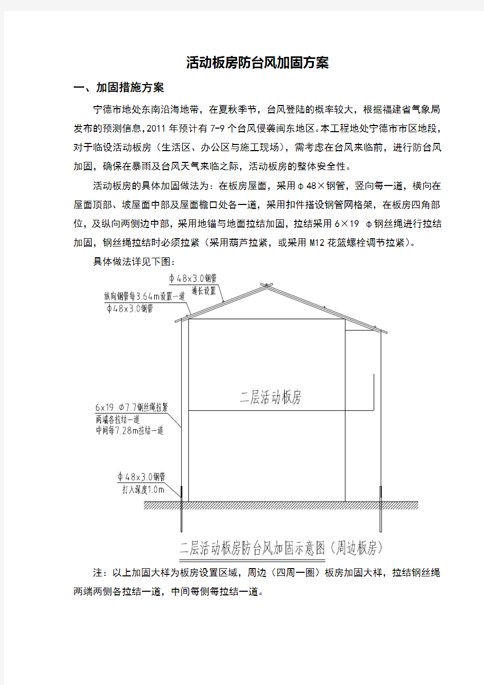 活动板房防台风紧急加固专项方案