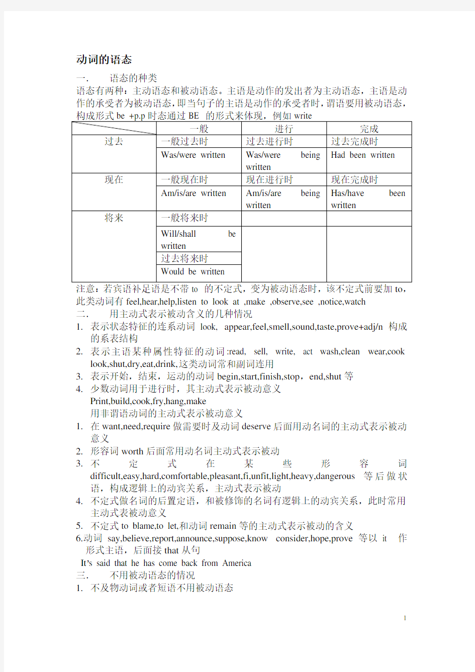 动词的时态语态非谓语动词