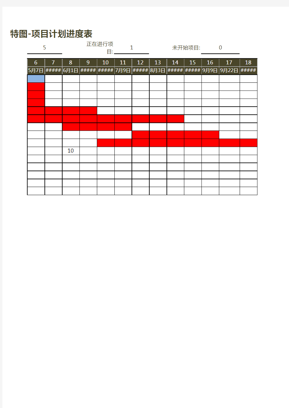 甘特图-项目计划进度表Excel模板