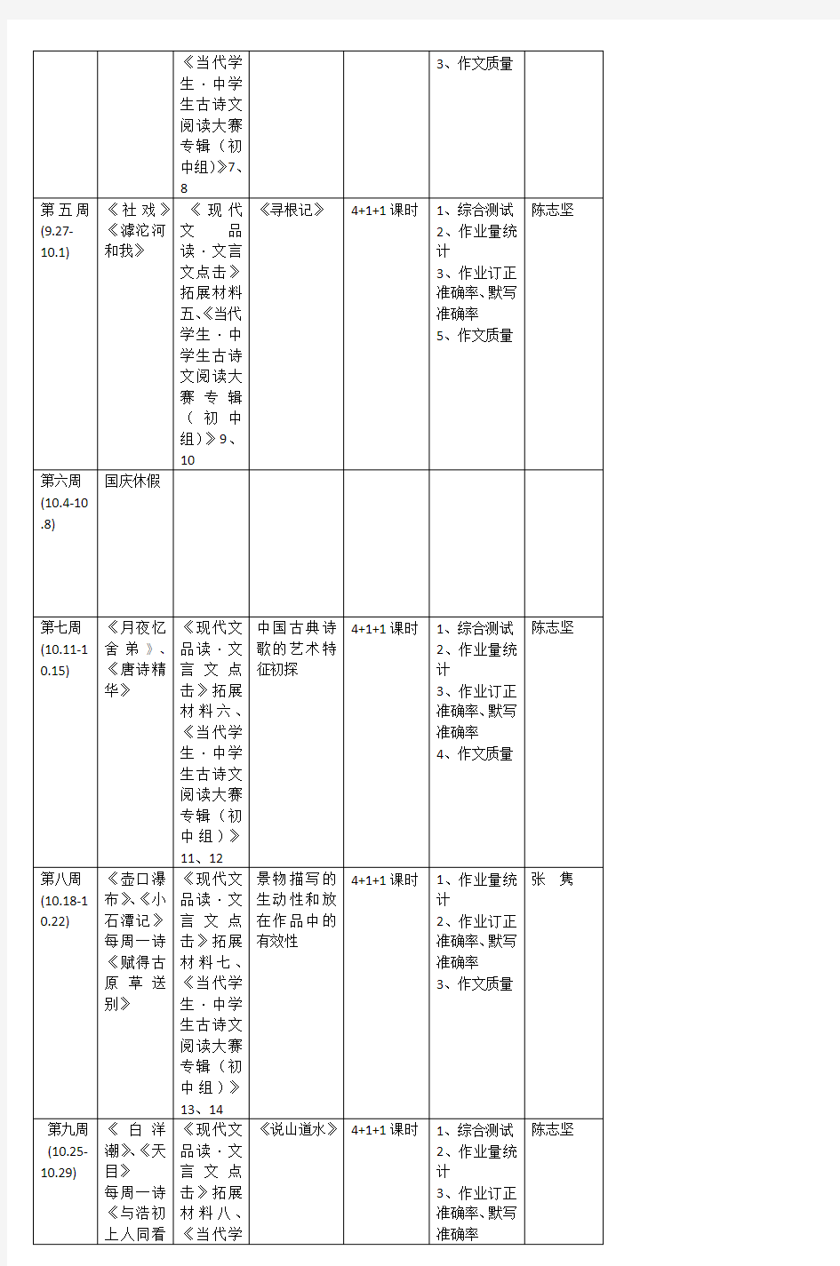 初一语文校本课程计划