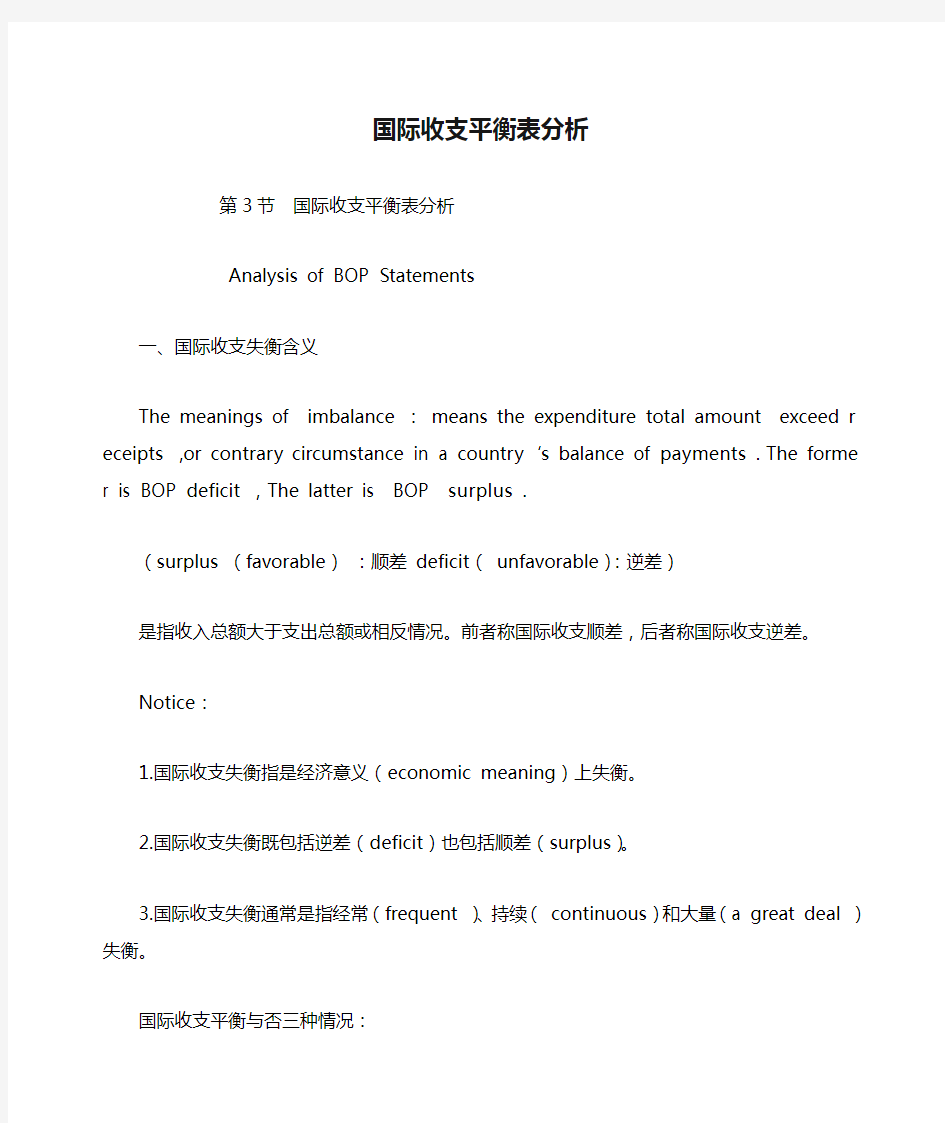 国际收支平衡表分析