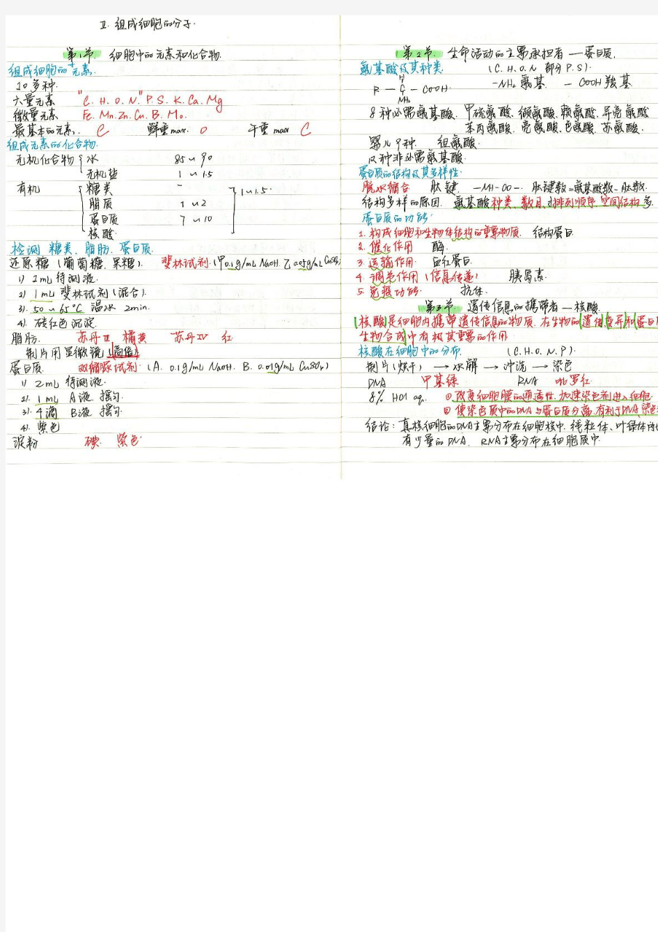 东北师大附中理科学霸高中生物笔记_2014高考状元笔记