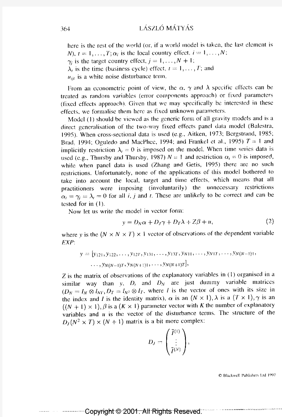 Proper econometric specification of the gravity model