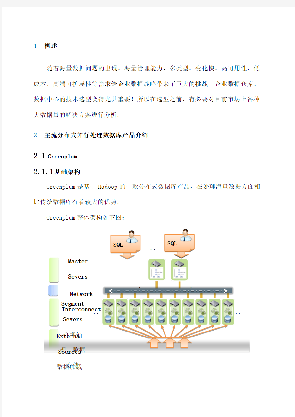 MPP数据库对比总结