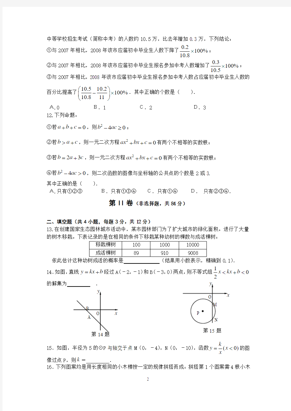 2008湖北武汉中考数学试卷-确定版