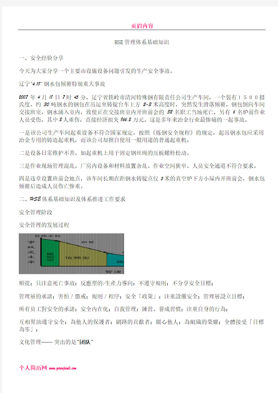 HSE管理体系基础知识