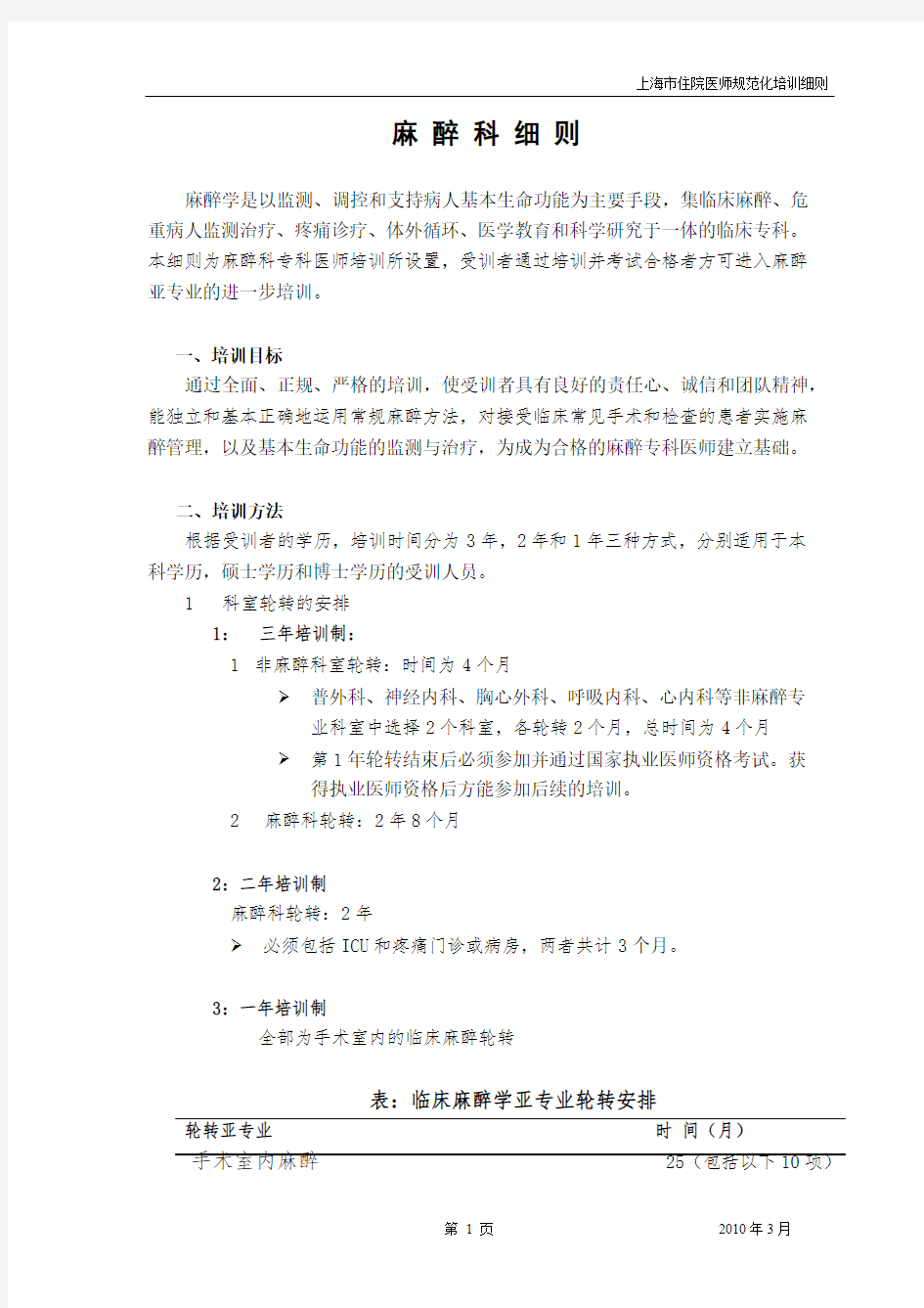 口腔科医师培训细则