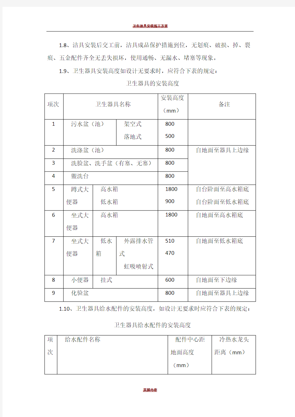 卫生洁具安装施工工艺77359