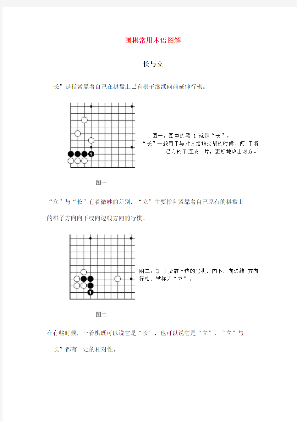 围棋常用术语及图解