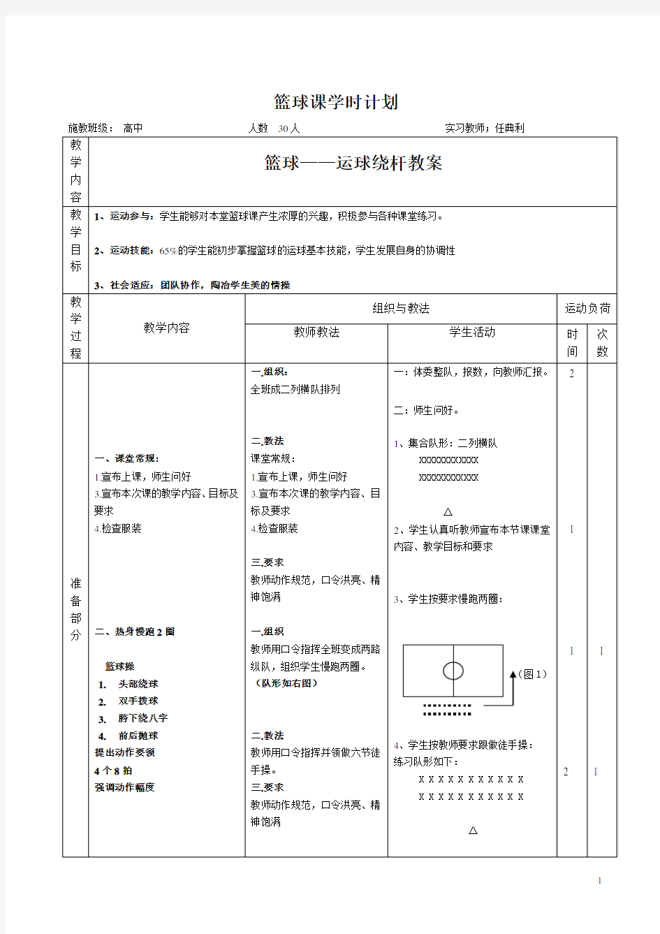 [精品]篮球绕杆运球教案