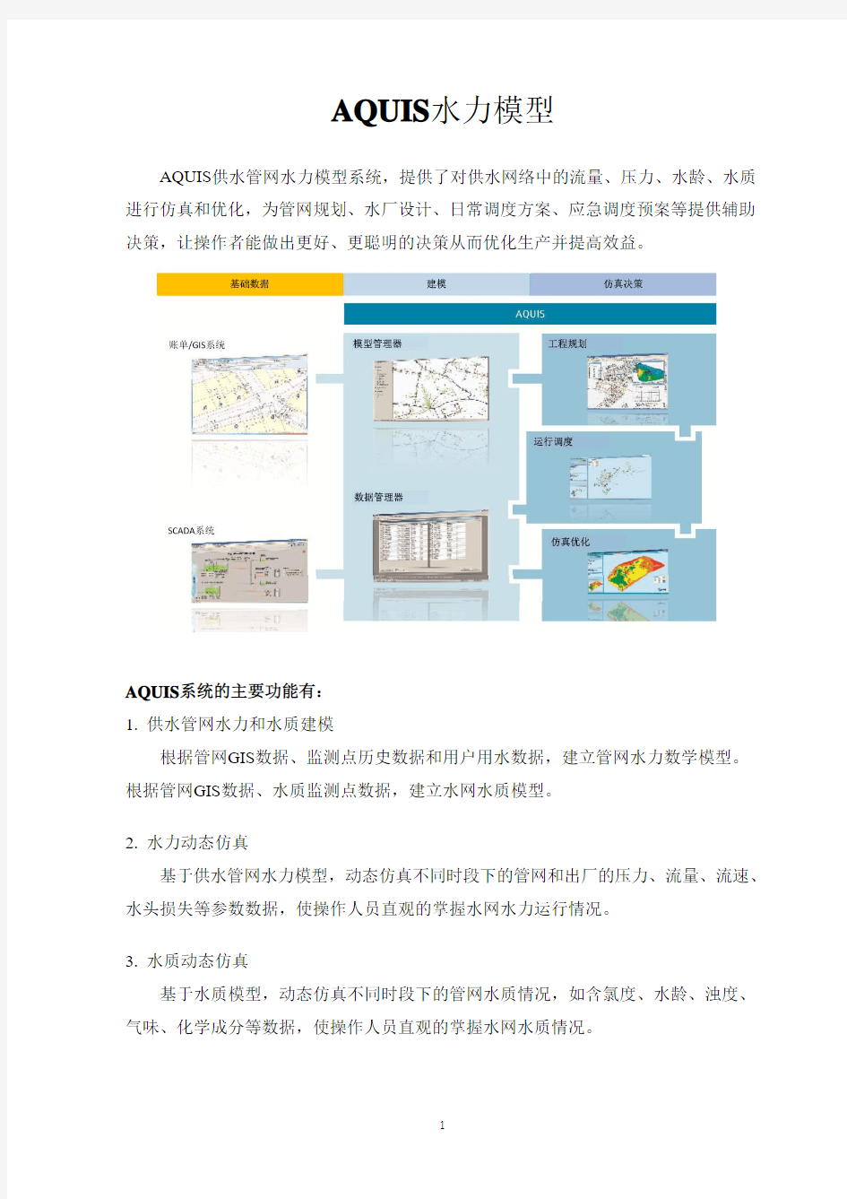 AQUIS水利模型介绍