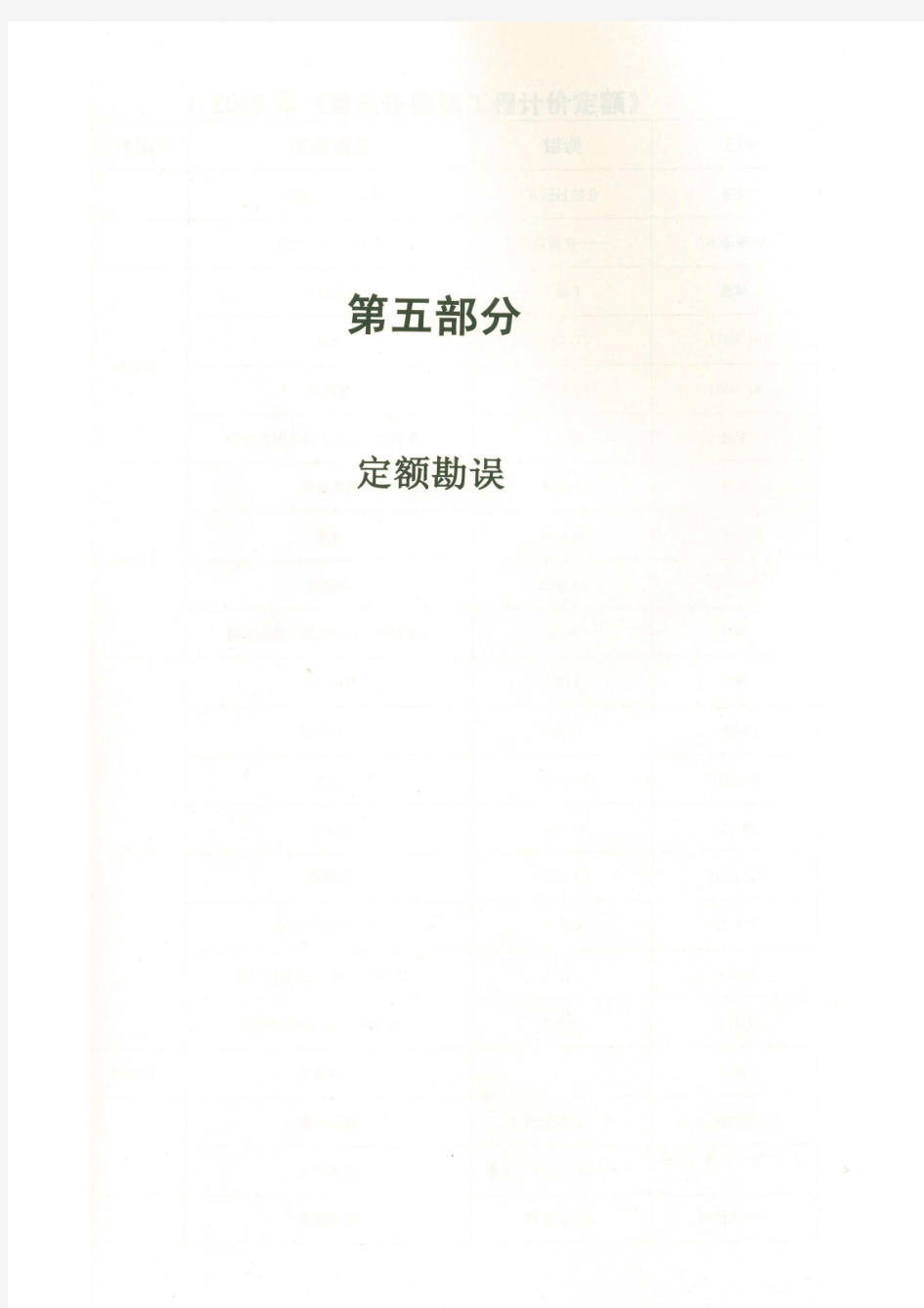 2008年重庆市建设工程计价定额(定额勘误部分)