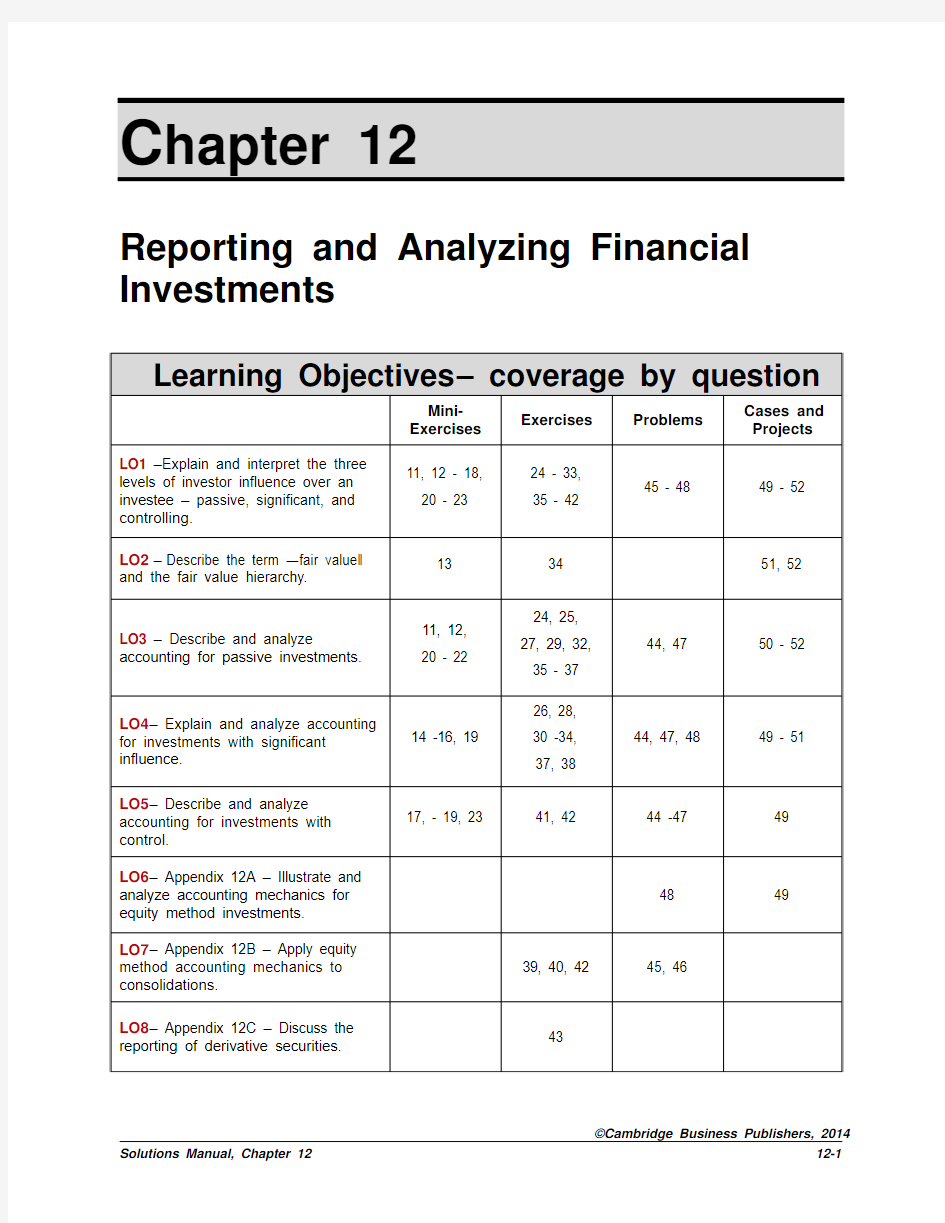 Financial Accounting 4e Magee Pfeiffer Dyckman Solution Chapter 12