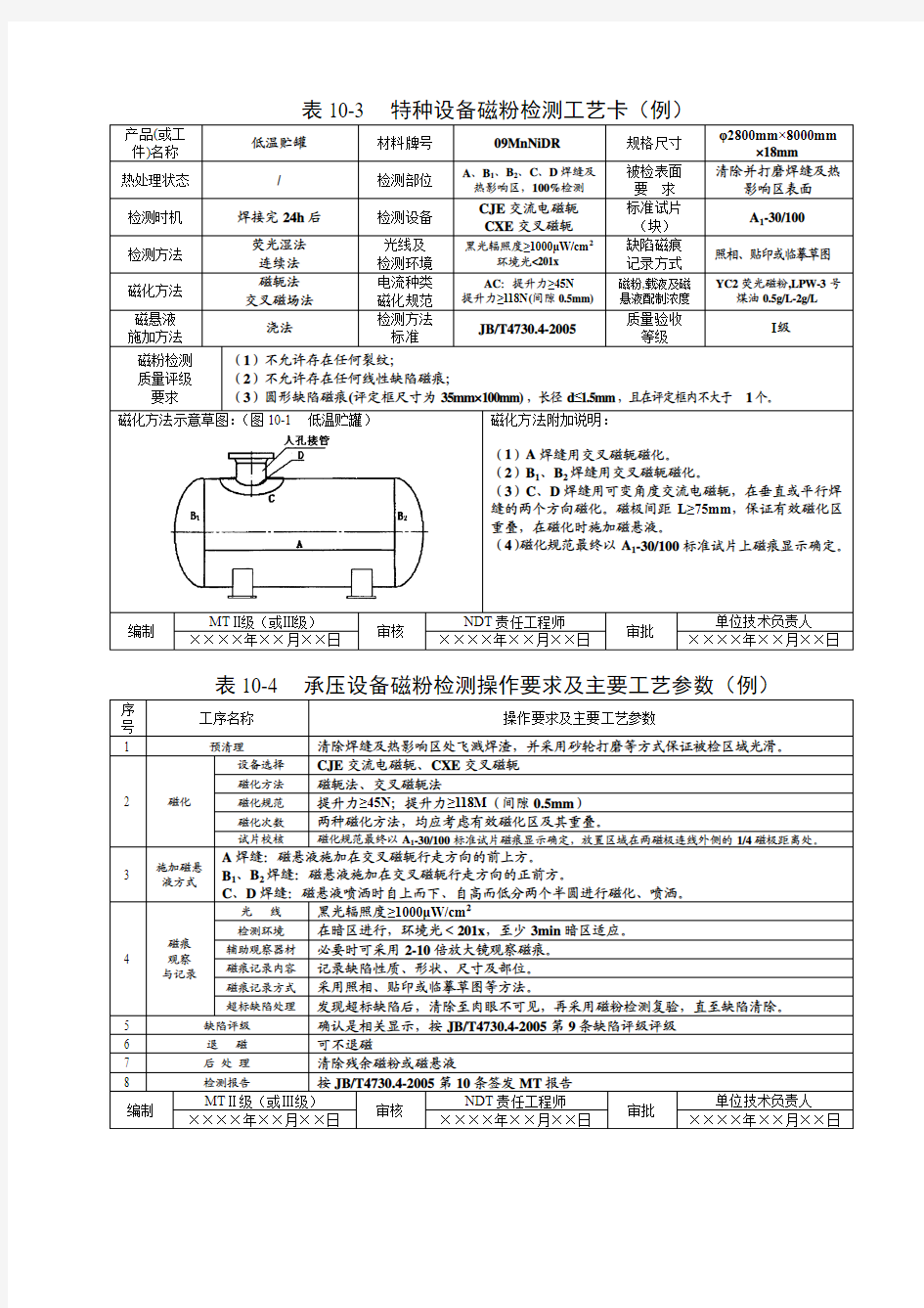 11特种设备磁粉检测工艺卡