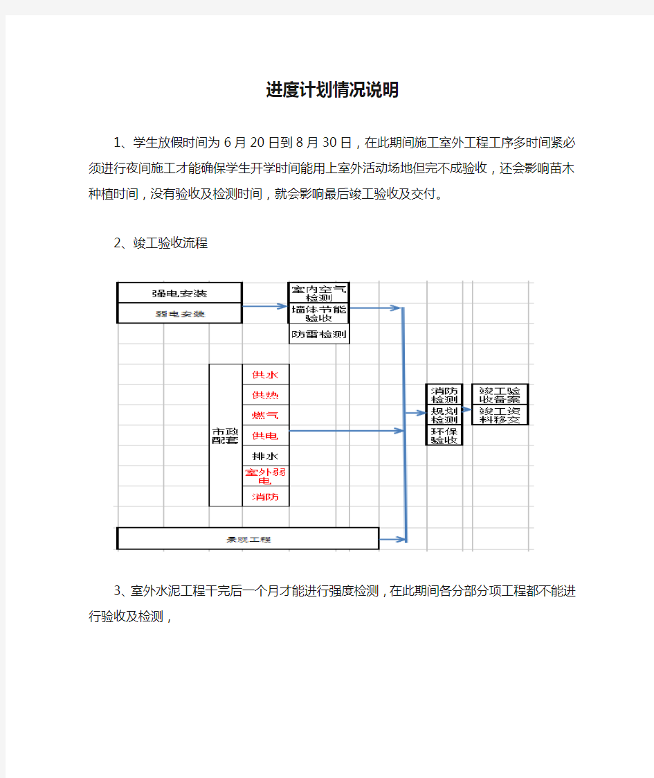 进度计划情况说明