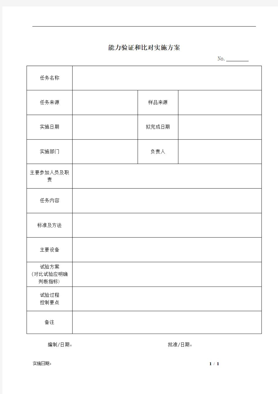 能力验证和比对实施方案