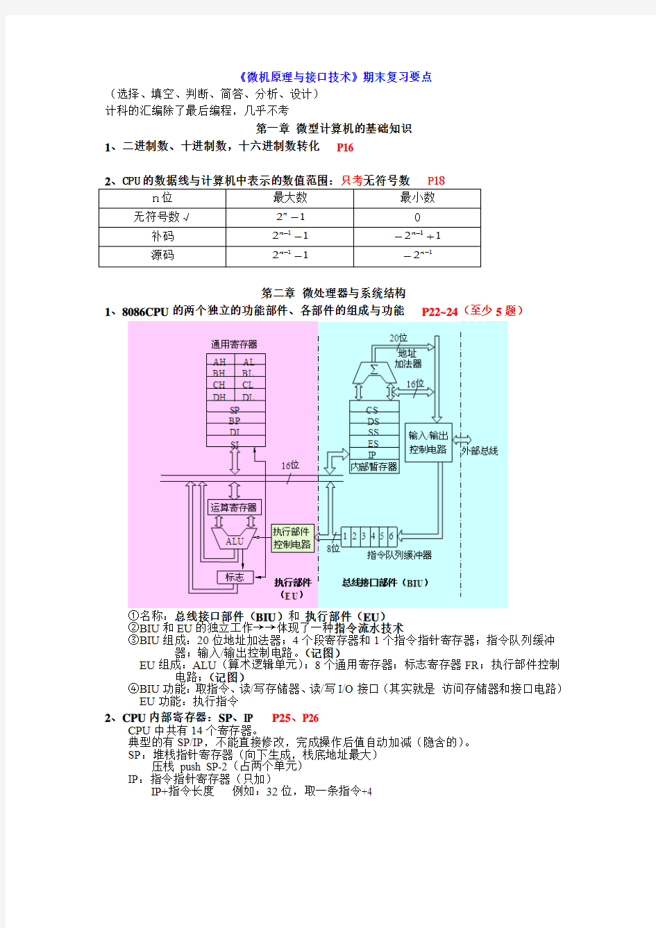 广东海洋大学微机原理与接口技术复习总结