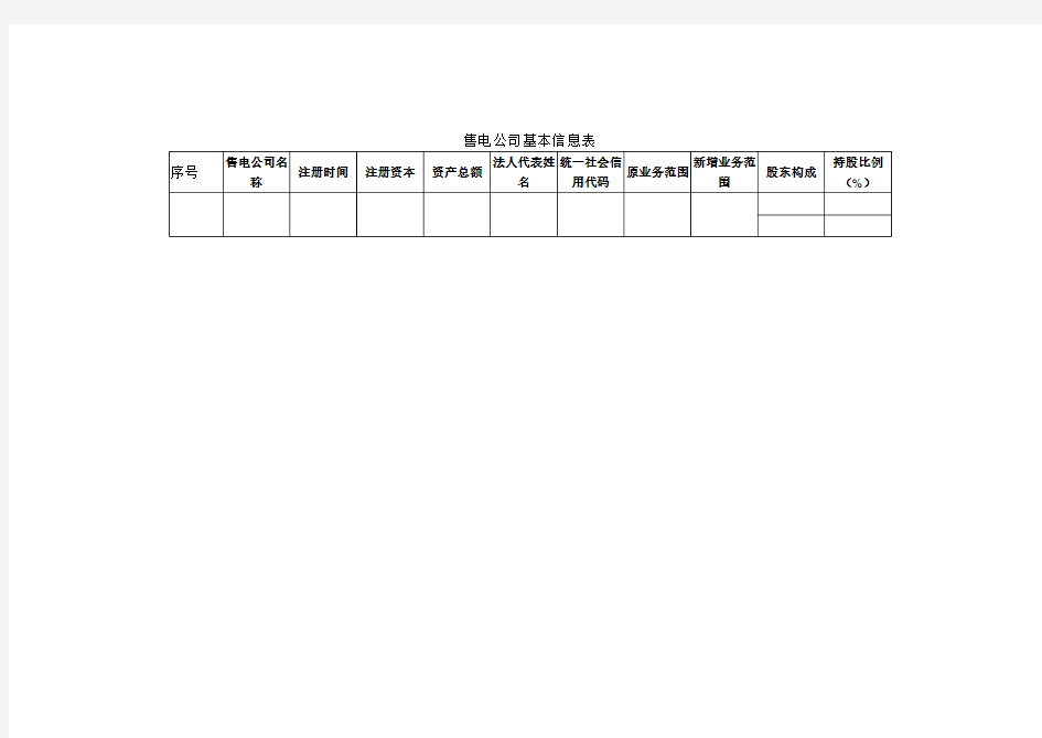 售电公司基本情况说明