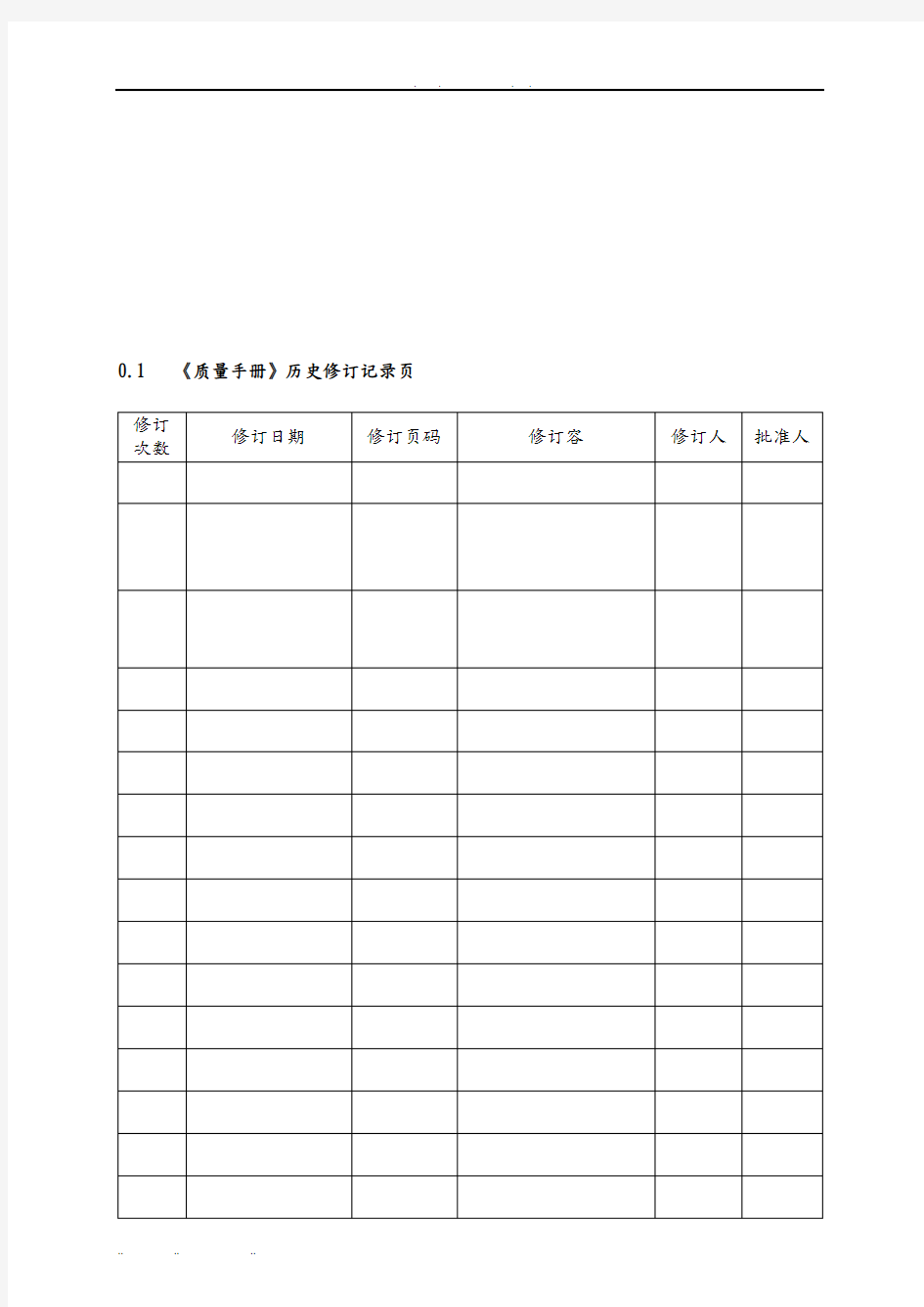 新版质量手册模版