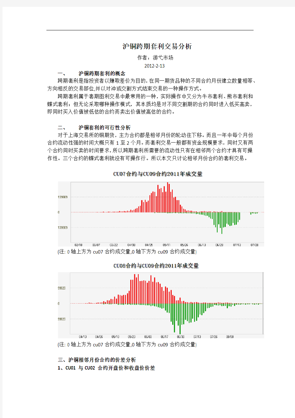 沪铜跨期套利跨月套利交易分析