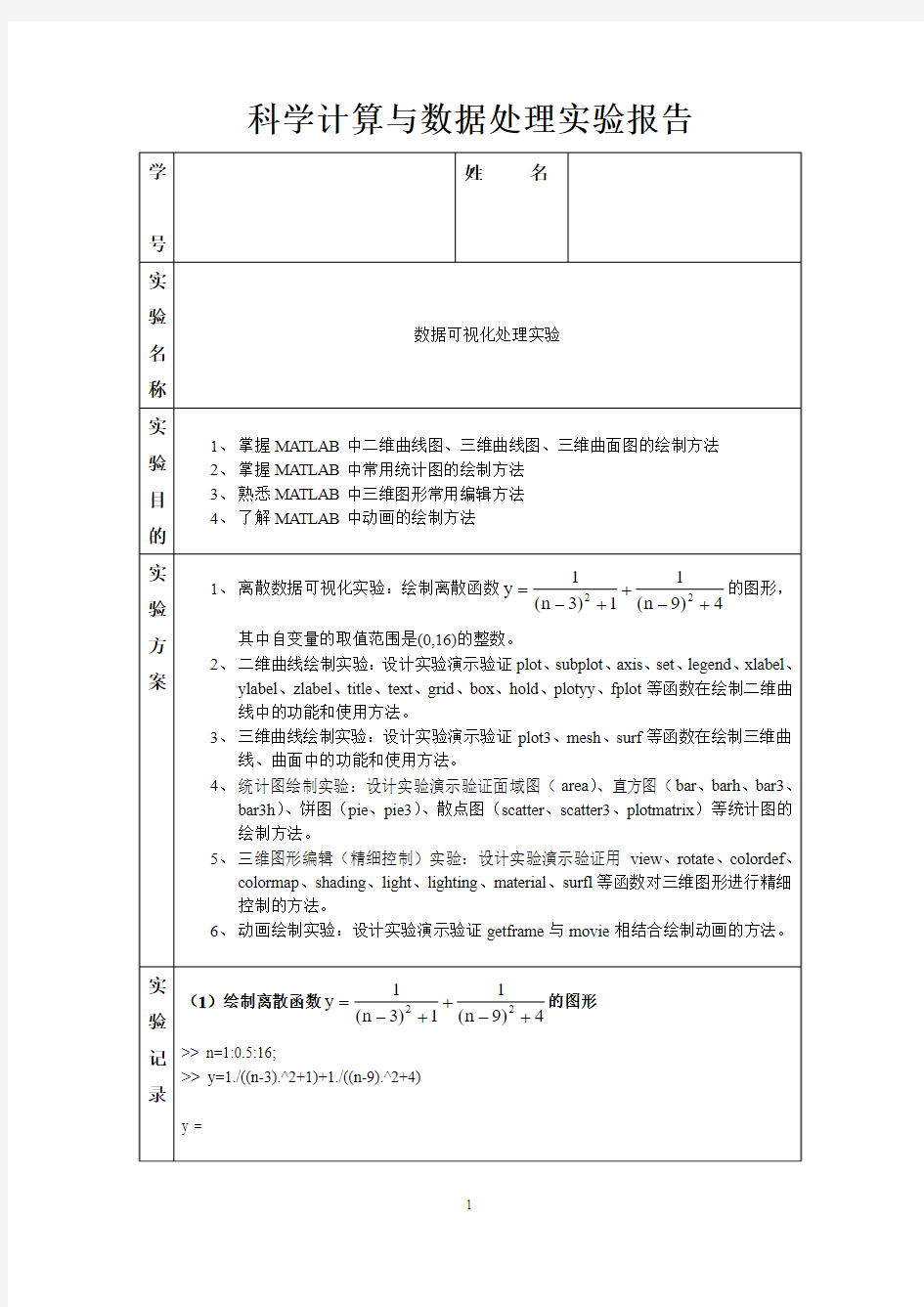 实验2 数据可视化处理实验