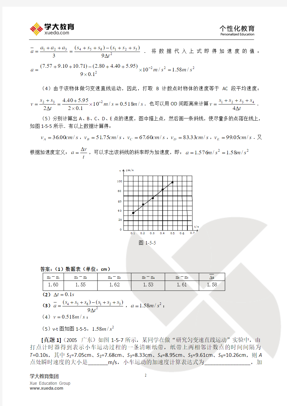 高考大纲要求的六个精品力学实验练习教师版(可直接打印)