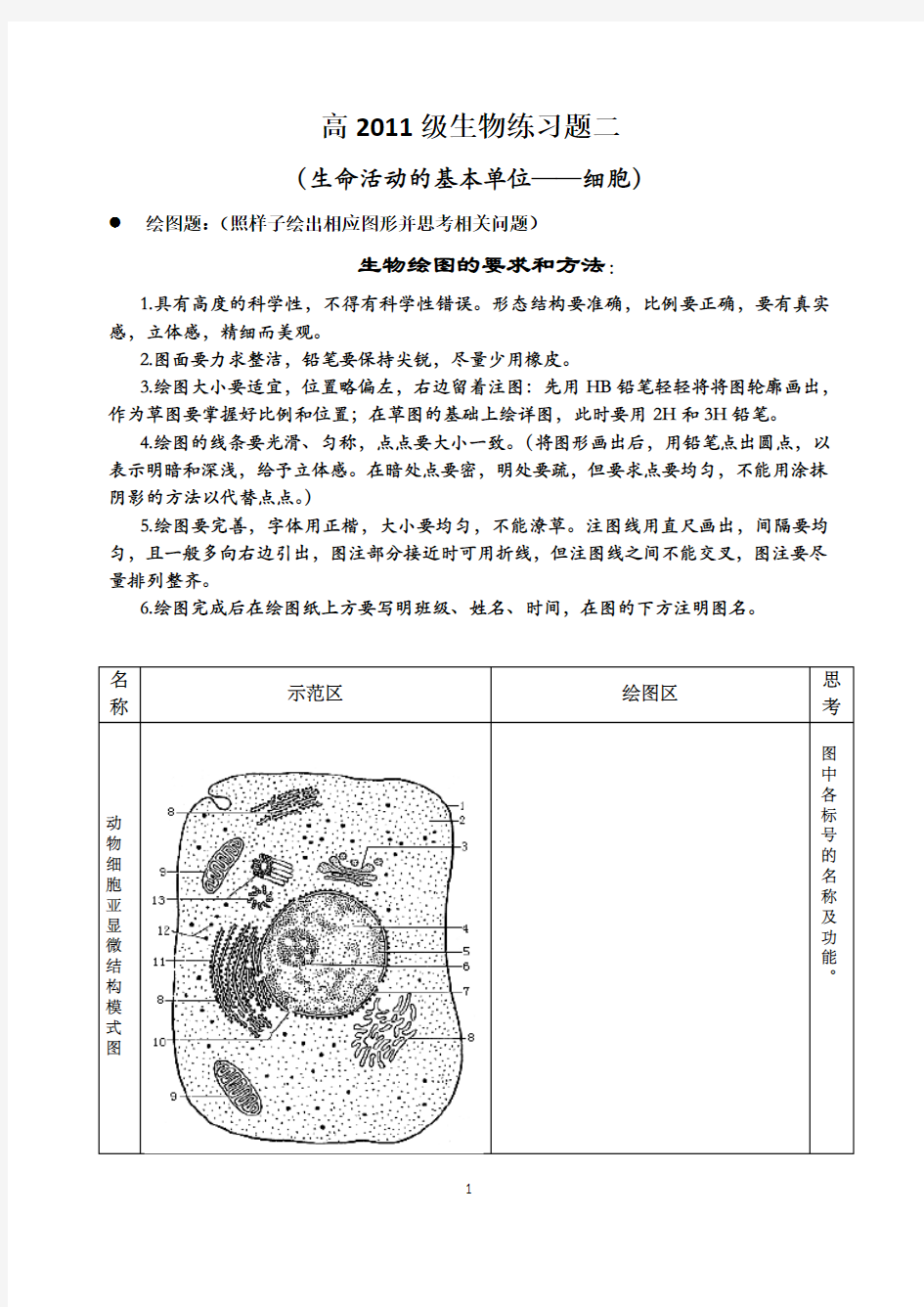 高中生物绘图题