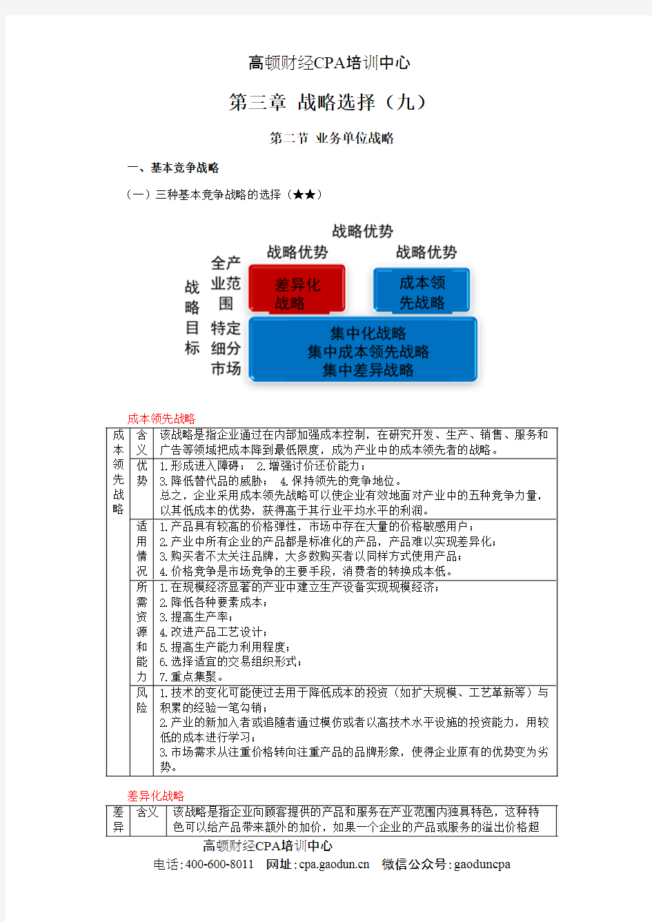 2015CPA《风险》第三章 战略选择09