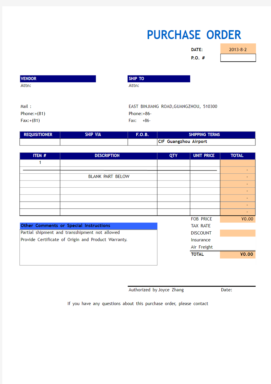 Purchase Order