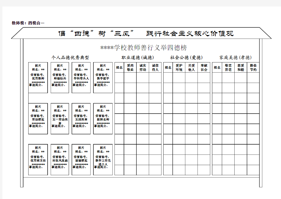 善行义举四德榜(教师榜)