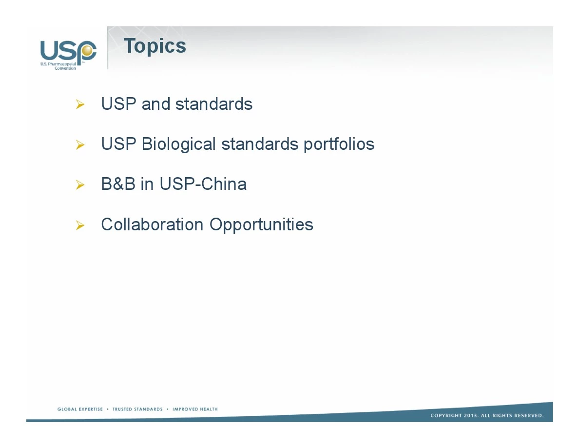 Biologics standard generationin USP-China-Biopharmuser forum20140305