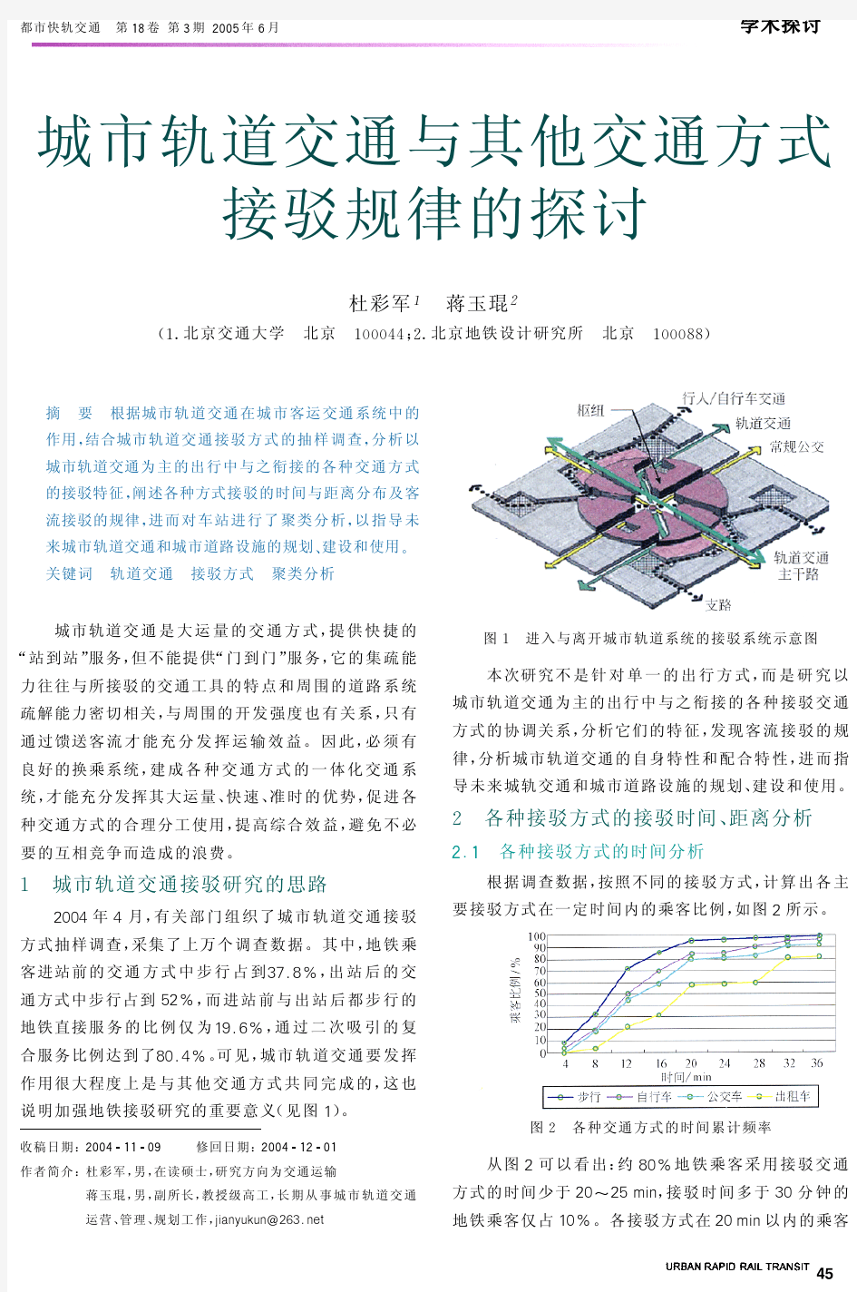 城市轨道交通与其他交通方式接驳规律的探讨