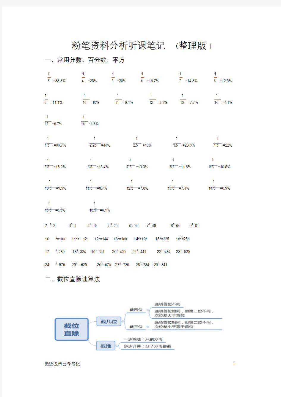 粉笔资料分析听课笔记(整理版)