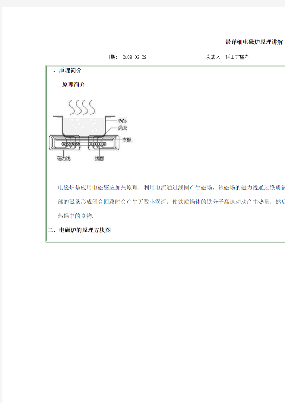 最详细电磁炉原理讲解