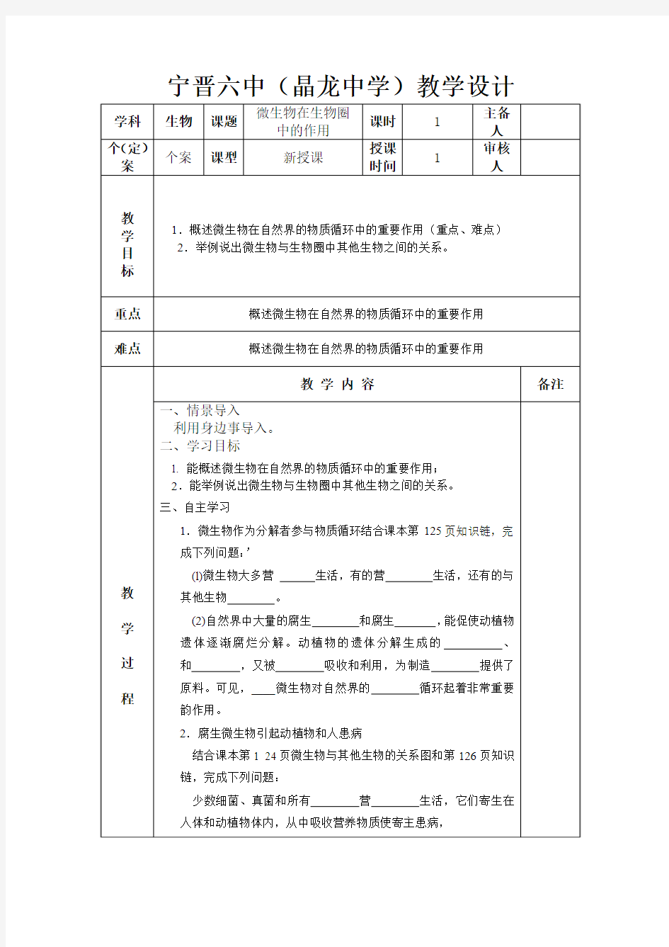 微生物在生物圈中的作用