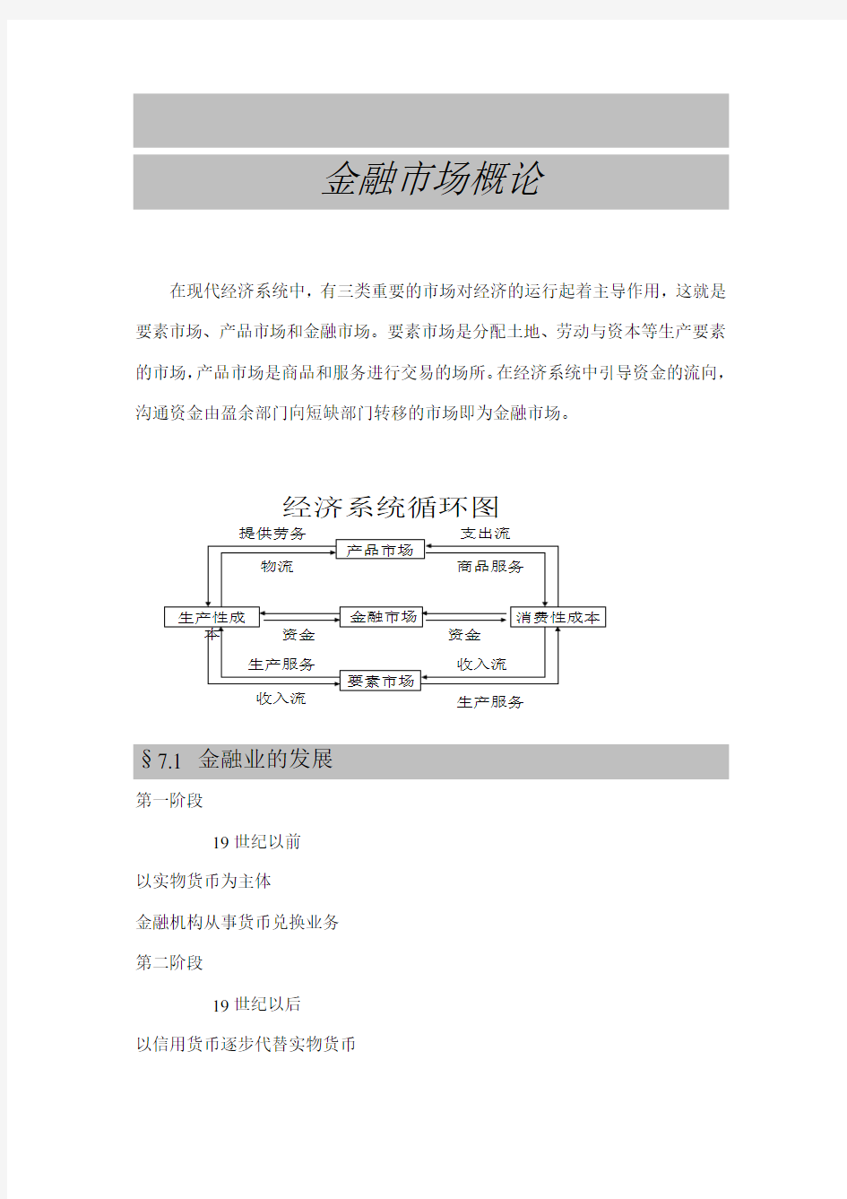 金融市场基本理论概述