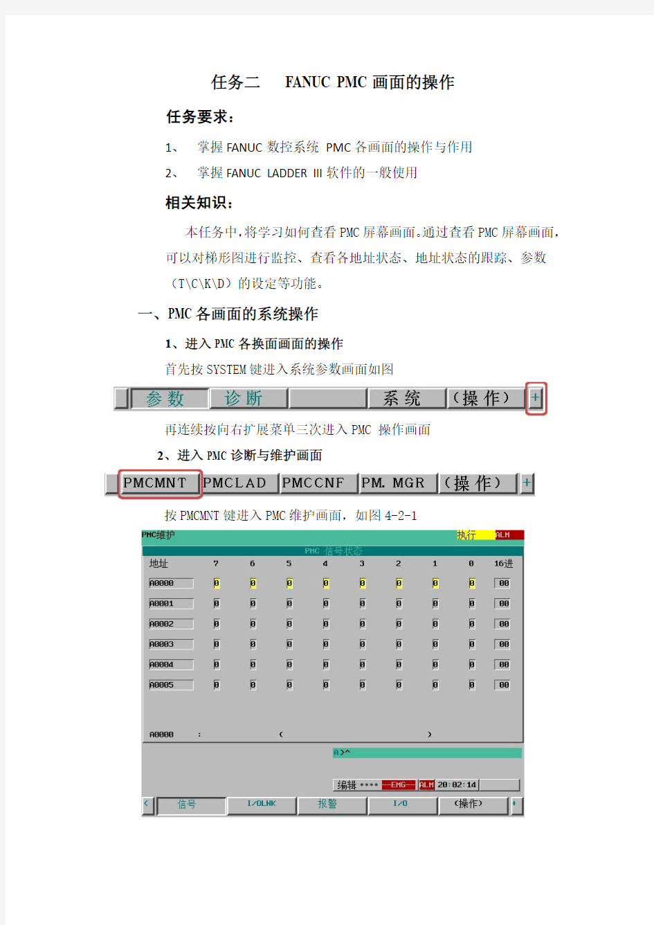 FANUC PMC 画面的操作