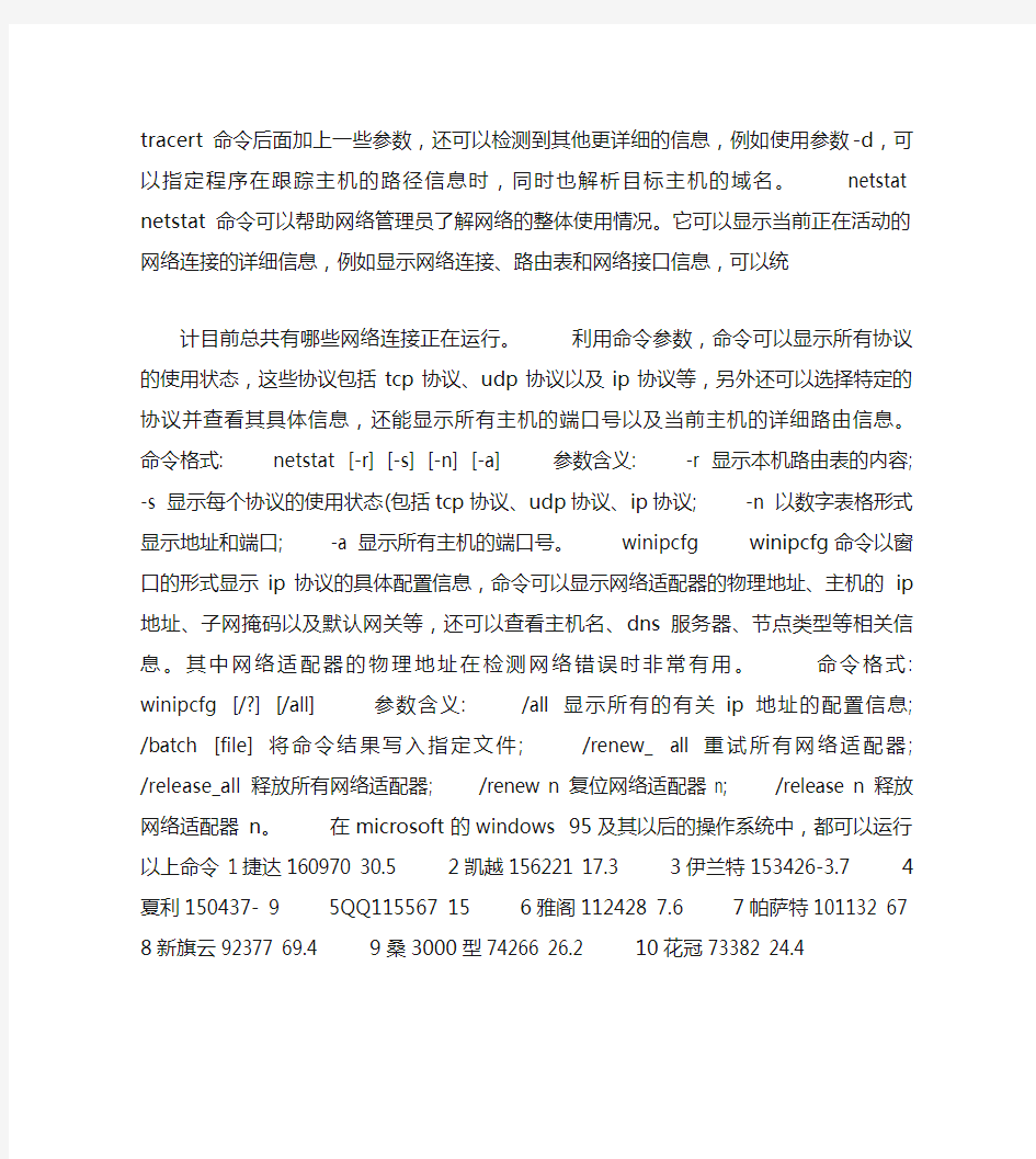 处理网络故障常用命令.