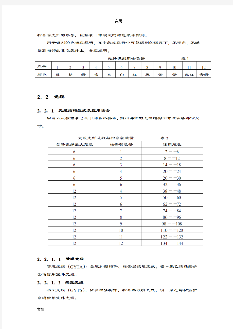 光纤光缆技术要求规范