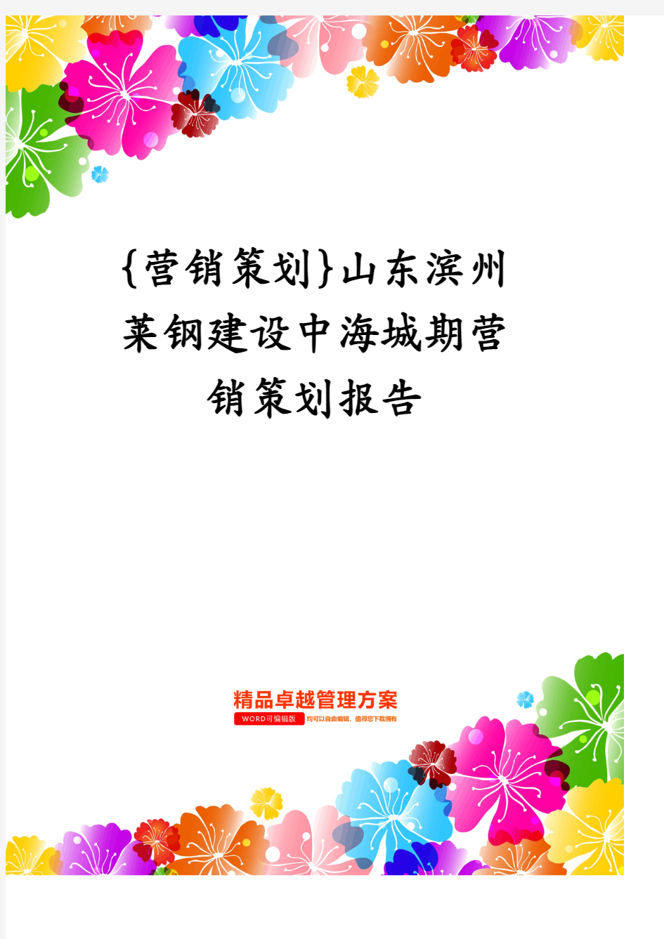 {营销策划}山东滨州莱钢建设中海城期营销策划报告