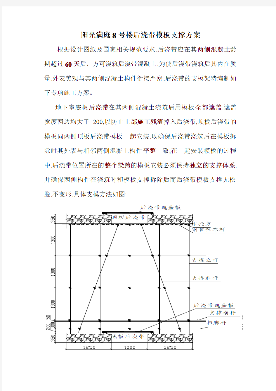 后浇带独立支模体系方案(DOC)