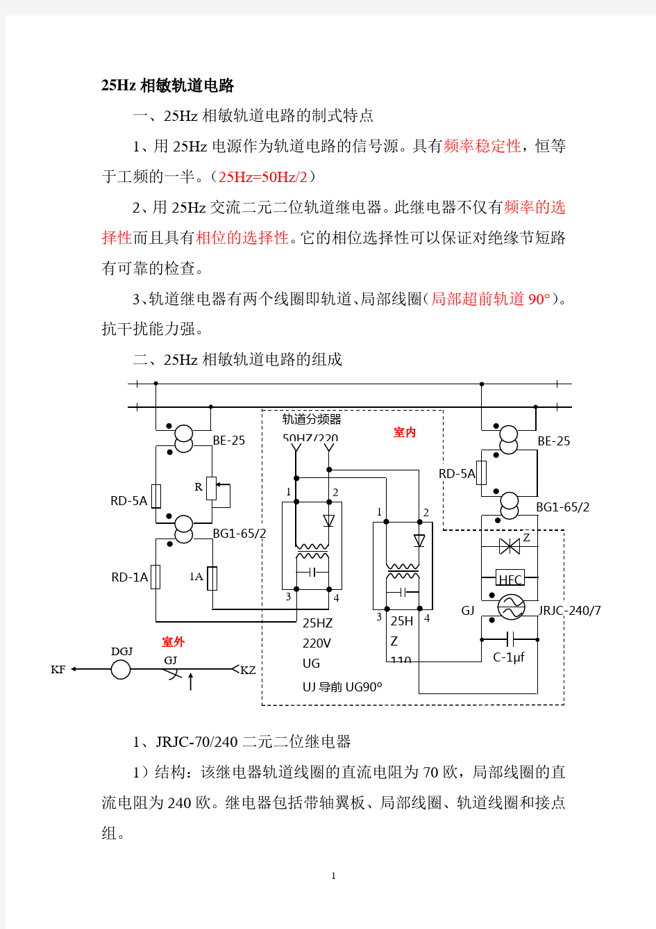 铁路信号—25Hz相敏轨道电路分析