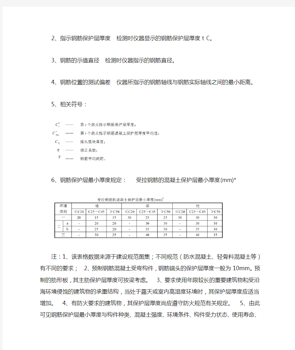 钢筋保护层厚度检测