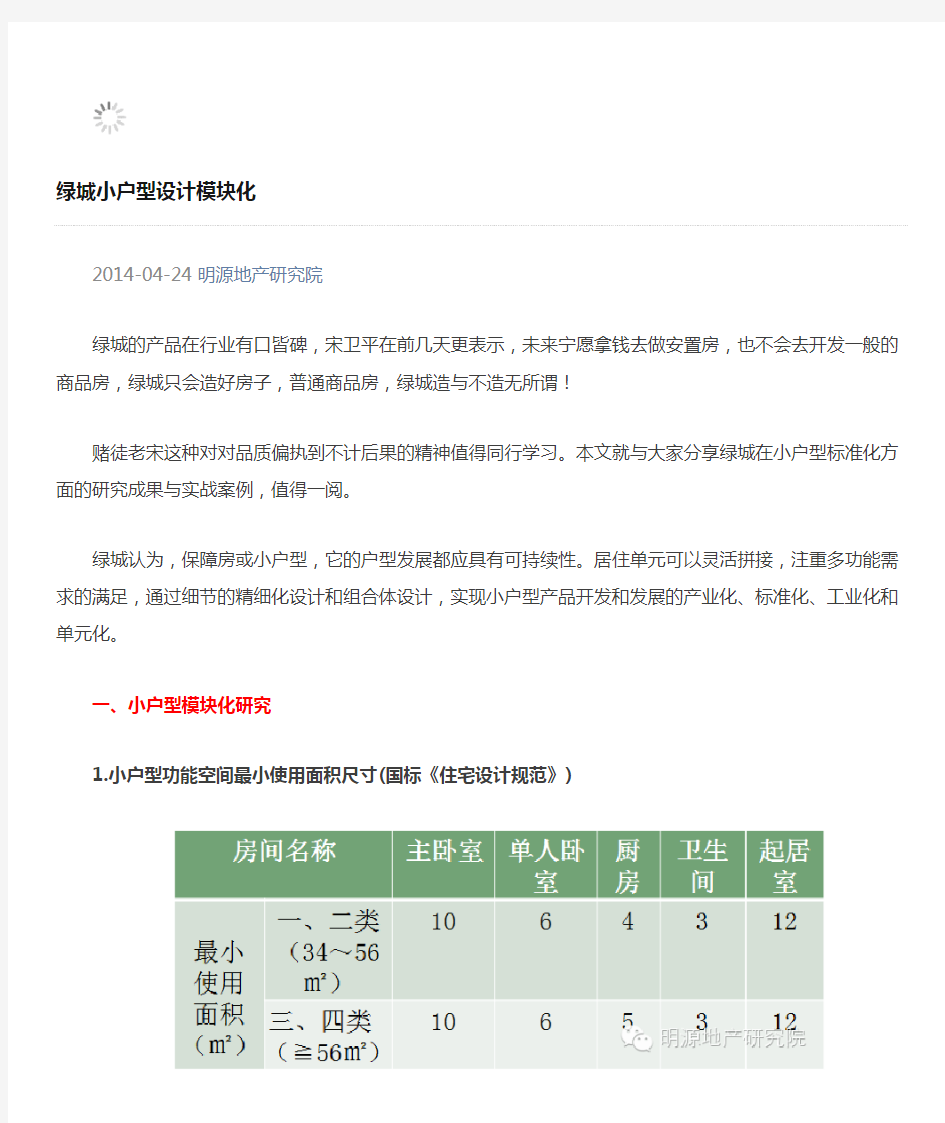 绿城小户型设计模块化