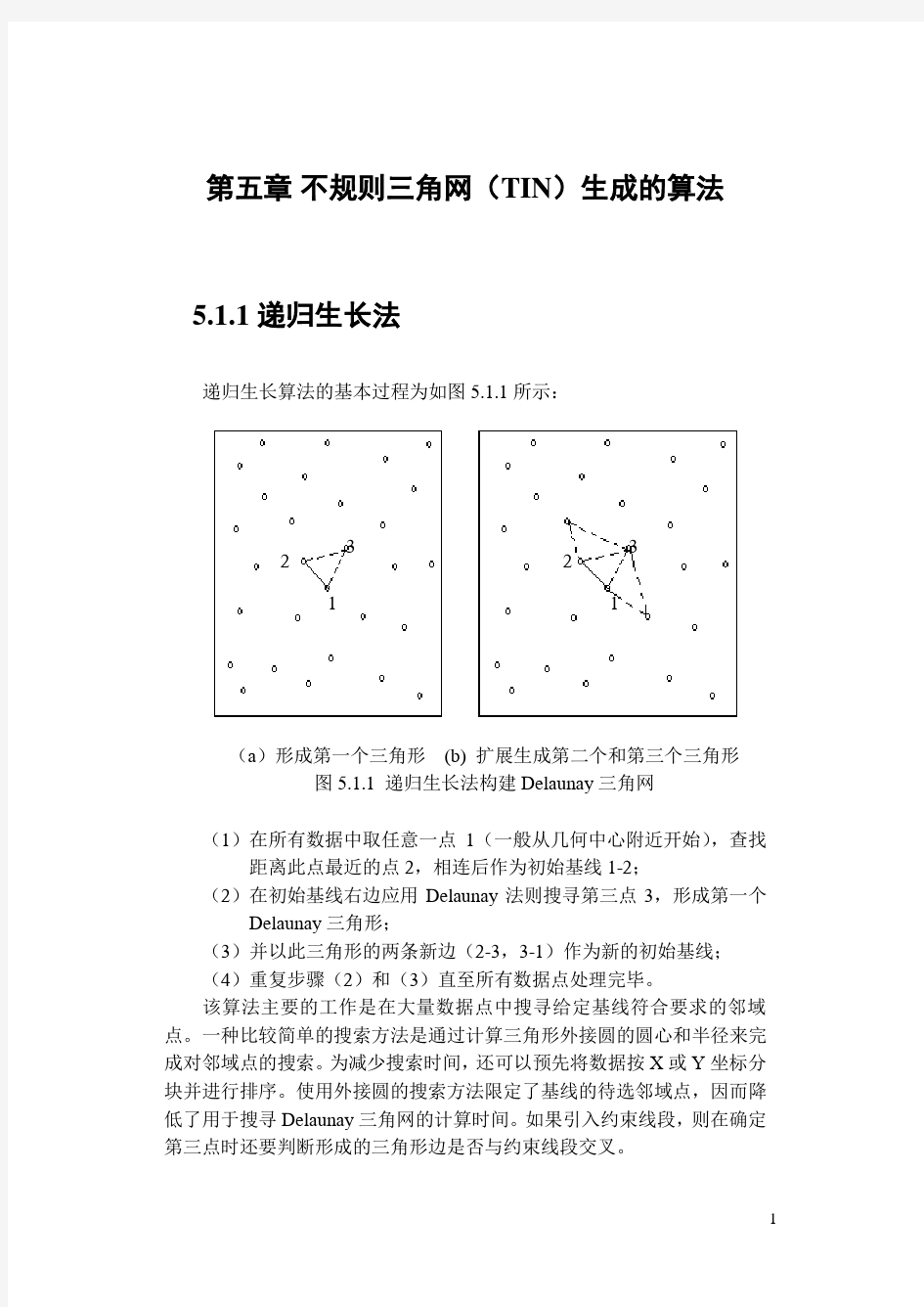 不规则三角网(TIN)生成的算法